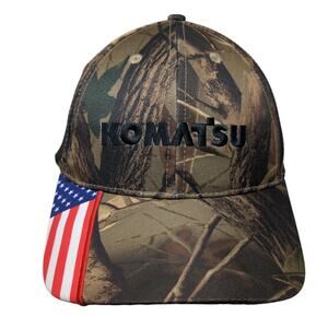 Komatsu U.S. Flag Strapback Baseball Cap Multicolor One Size Adjustable Camo